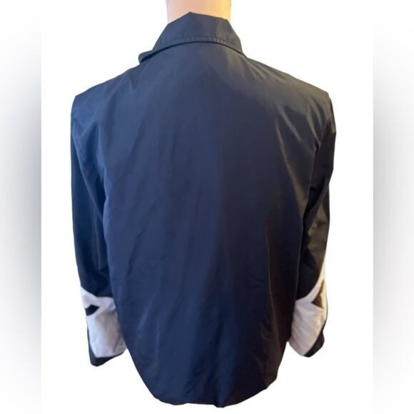 Victoria's Secret Pink Sherpa Lined Snap Button Coaches Jacket Black Logo Small - Picture 3 of 13